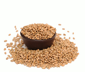 Bowl with a grain, isolated on white