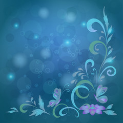 Background, butterflies and flowers