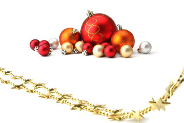 Christmas toys in an environment of tinsel