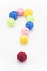 brightly colored skeins of wool