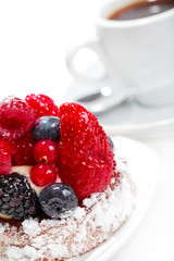 Cake with Berries over white