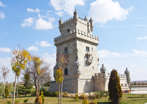 Tower of Belem in scale in Europa Park, Torrejon de Ardoz