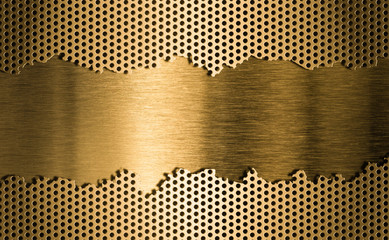 golden metal grate background