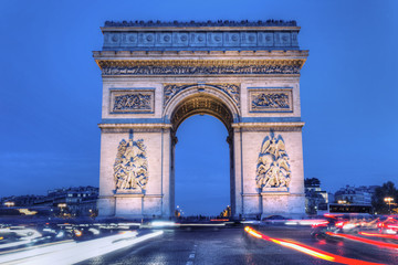 The Arc de Triomphe by night