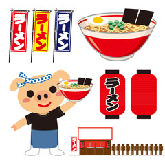 行列ができるブタのラーメン屋さん