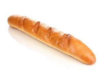 Aromatic baguette isolated on white