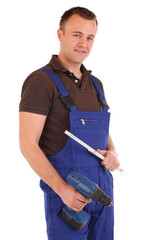 Handwerker mit Akkuschrauber