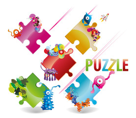 rompecabezas fantastico en vector © ighost