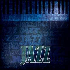abstract grunge background with word jazz