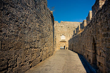 Fototapeta premium Ancient streets of Rhodes Island