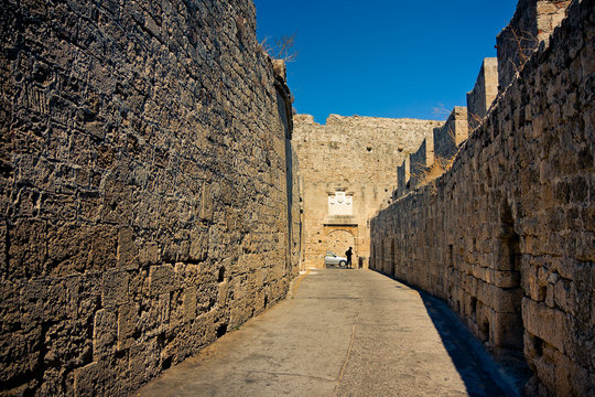 Ancient streets of  Rhodes Island