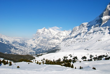 Jungfrau Massif, Swiss Alps - obrazy, fototapety, plakaty