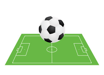 ball above football pitch vector illustration