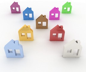 3d model house symbol set