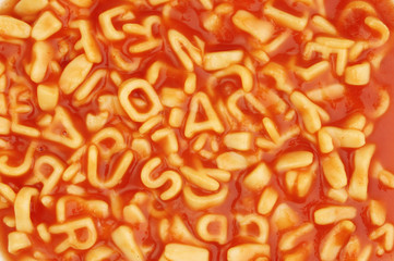 Alphabet spaghetti
