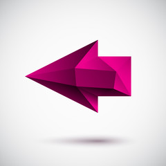 Faced magenta left arrow