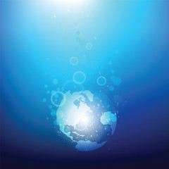 world sinking underwater, global warming concept