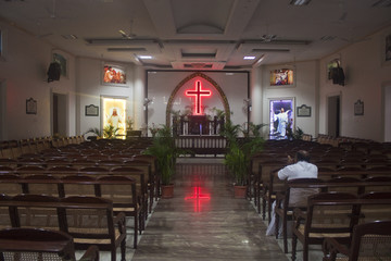 Interior of a church in Chennai, India