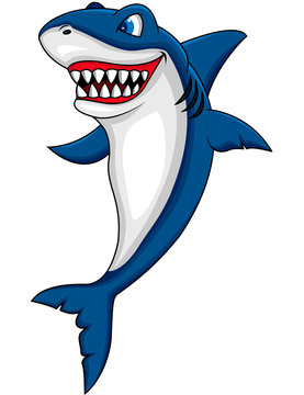 Happy shark cartoon