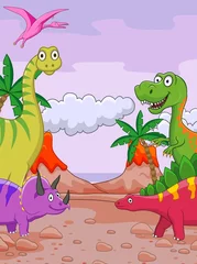 Zelfklevend Fotobehang Dinosaurus tekenfilm © idesign2000