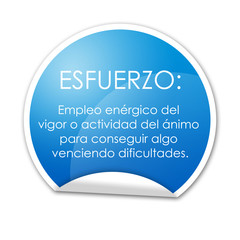Pegatina definicion ESFUERZO con reborde