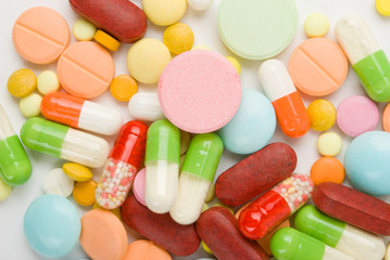 pills isolated on white background