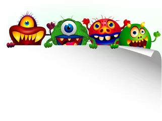 Fototapete Rund Monster-Cartoon mit Leerzeichen-Zeichen © idesign2000