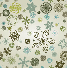 Seemless snowflakes background