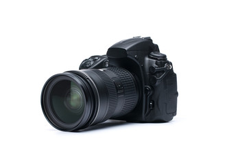 Fototapeta premium Professional digital SLR camera isolated on white background