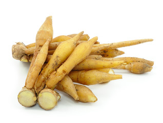 Fresh galingale isolated on white background