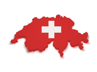 Obraz premium Switzerland Map 3d Shape