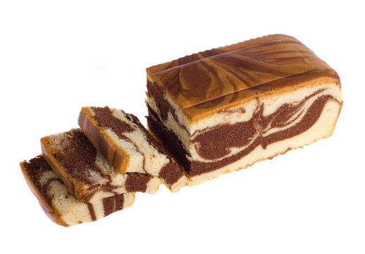marble cake isolated on white background