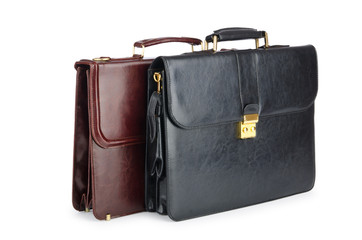 Business concept with briefcase on white