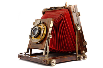 old wooden photo camera