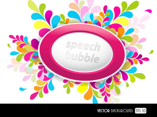 Purple speech bubble for your text.