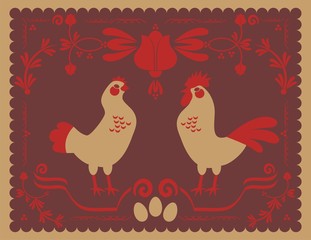 Hen and Rooster