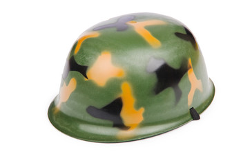 Fototapeta premium Military helmet isolated on the white