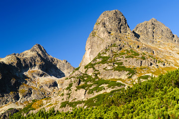 Fototapeta na wymiar Autumn landscape of High Tatra Mountains