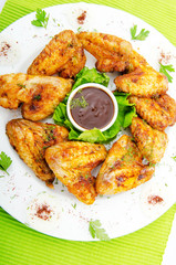 Chicken wings in the plate