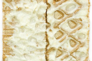 close-up waffles with cream