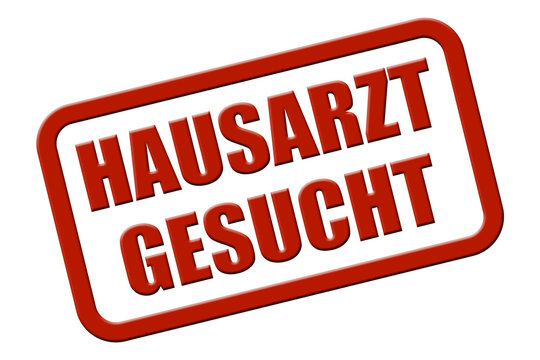 Stempel rot rel HAUSARZT GESUCHT