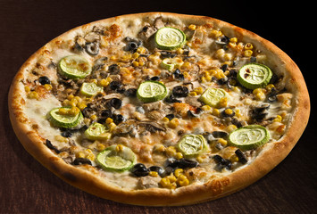 Pizza alle verdure with vegetable marrow - isolated