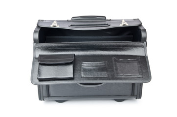 Black briefcase isolated on the white