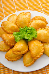 Meat patties in the plate