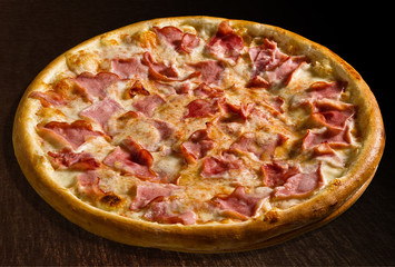 Pizza prosciutto with ham - isolated