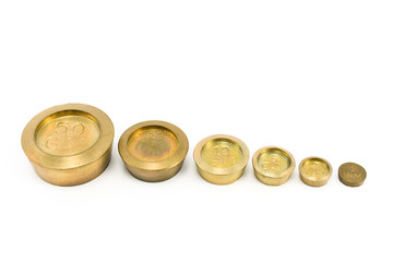 Brass weights of different size