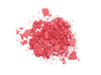 Pink crashed blush isolated on white