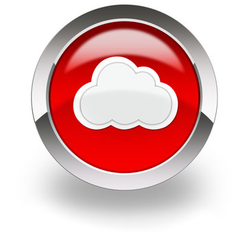 red cloud computing icon
