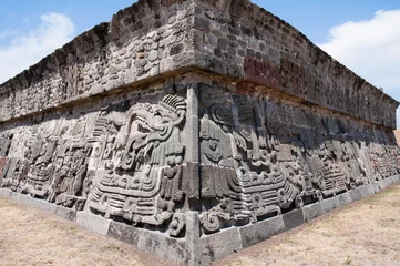 Rolgordijnen Temple of the Feathered Serpent in Xochicalco (Mexico) © Noradoa