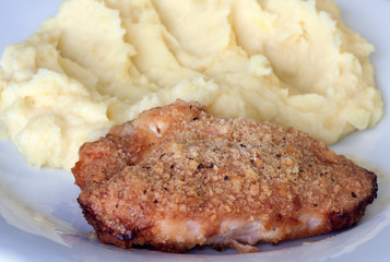 chicken breast covered with grounded salty cracker